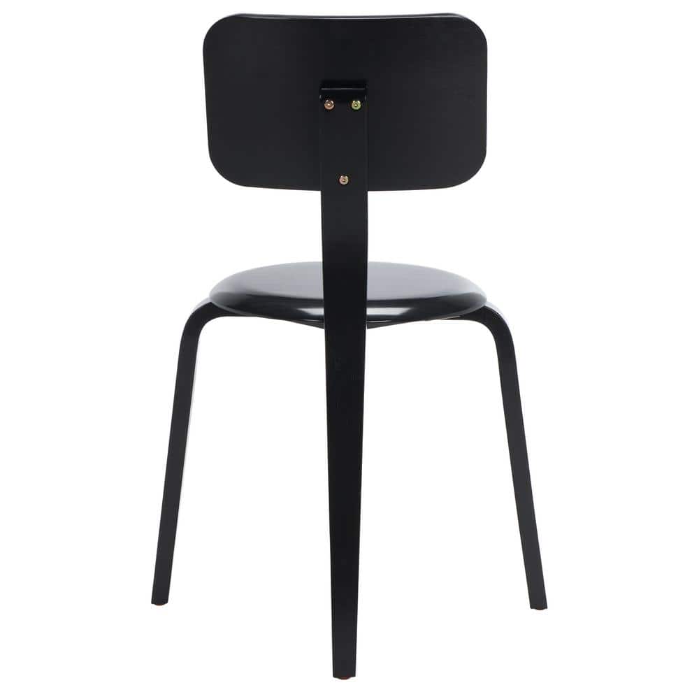 Elegant Black Bentwood Low-Back Stackable Dining Chair, Set of 2