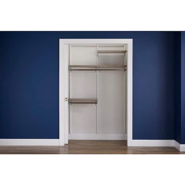 Everbilt Genevieve 4 ft. Gray Adjustable Closet Organizer with Double and Long Hanging Rods