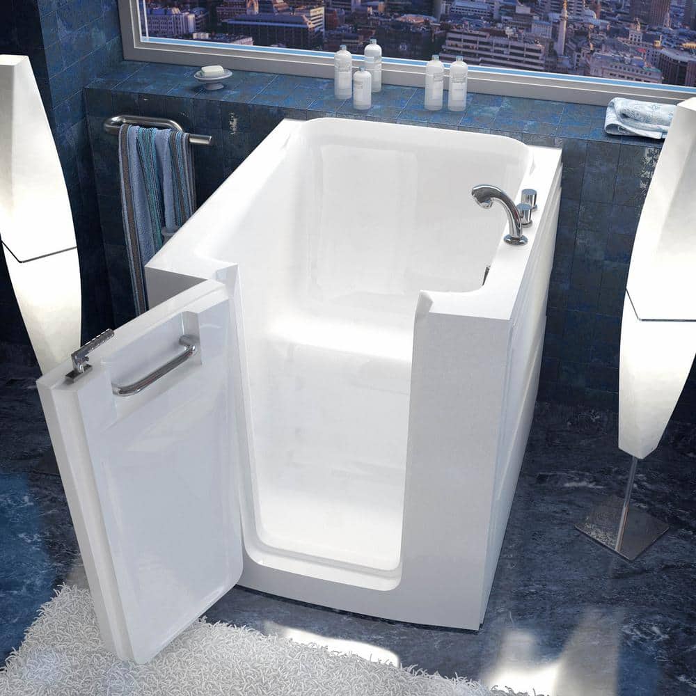 Durango White Fiberglass Walk-In Soaking Bathtub with Left Hand Door