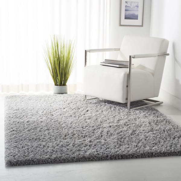 Fontana Shag Gray Doormat 3 ft. x 5 ft. Solid Area Rug