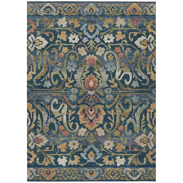 Chantille Machine Washable Indoor/Outdoor Abstract ACN2193 Navy 2 ft. 6 in. x 3 ft. 10 in. Area Rug