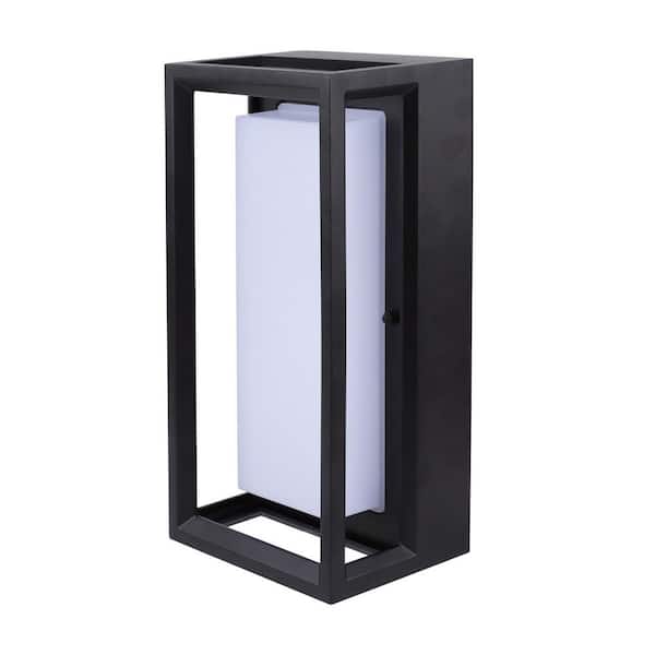 Rockwood 11 in. 1-Light Black Outdoor LED Wall Sconce RGB Color Changing Light with Smart Hubspace App Control