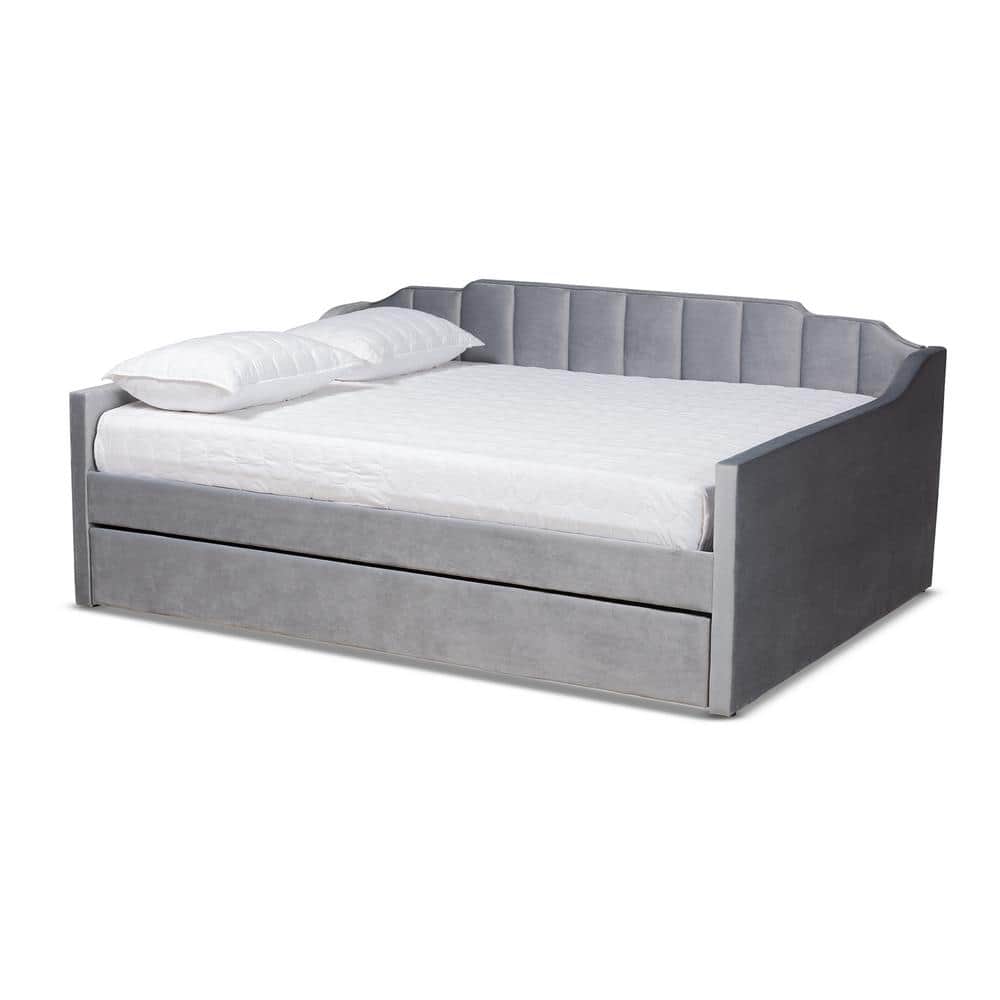 Baxton Studio Lennon Grey Full Size Daybed with Trundle 186-11470-HD ...