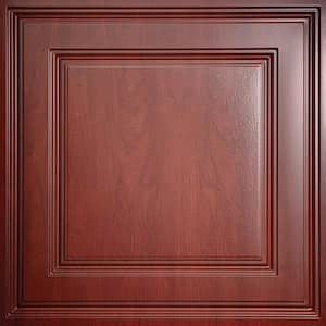 Stratford Faux Wood-Cherry Feather-Light 2 ft. x 2 ft. Lay-In Ceiling Tile (40 sq. ft. / case)