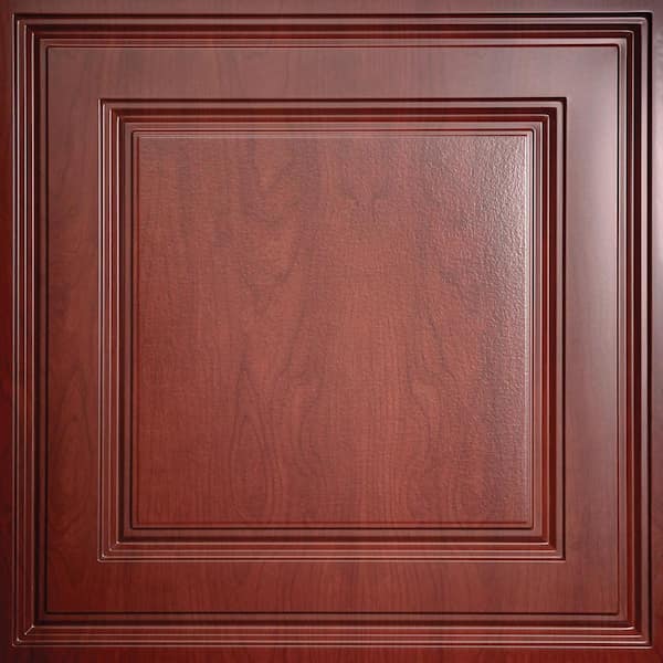Stratford Faux Wood-Cherry Feather-Light 2 ft. x 2 ft. Lay-In Ceiling Tile (4 sq.ft./each)