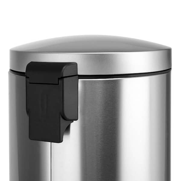 LazyBuddy Stainless Steel Step Trash Can Kitchen Garbage Can, Silver, 8 Gallon, Size: 30L - 8 Gal