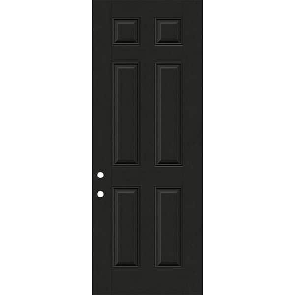 Steves & Sons Regency 36 in. x 96 in. Right-Handed 6 Panel Onyx Stain Mahogany Fiberglass Front Door Slab
