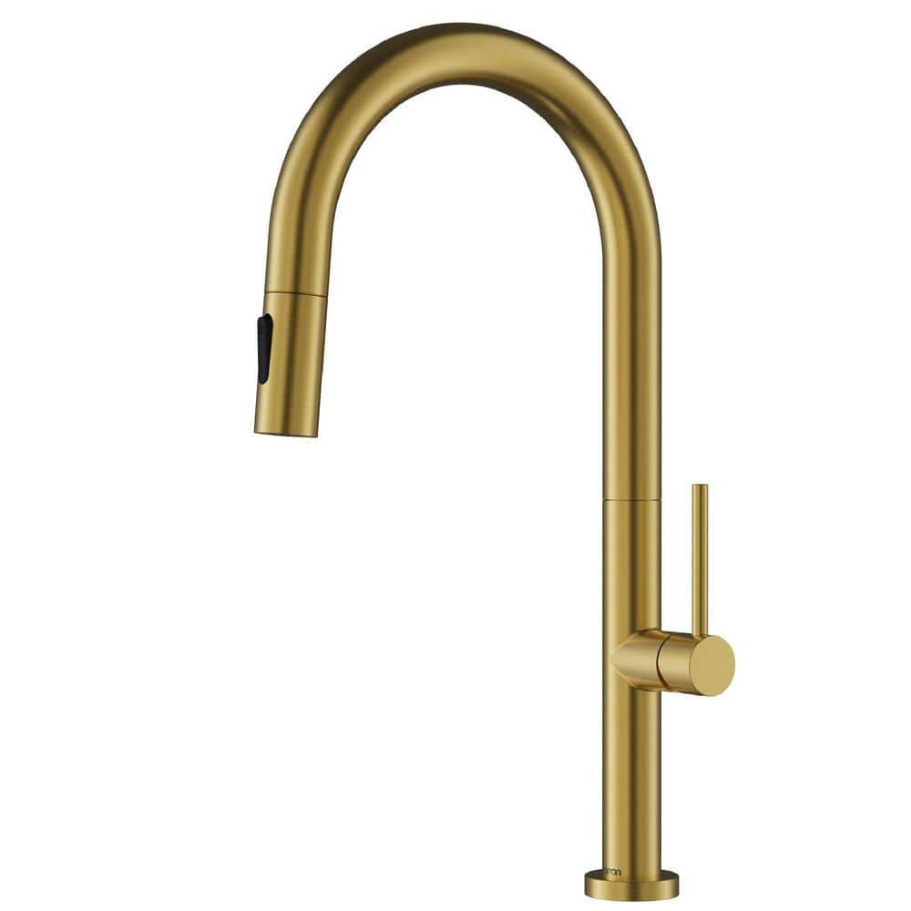Brynford Single Handle Pull-Down Sprayer Kitchen Faucet in Spot-Free Brushed Gold price history on PriceWatchPro