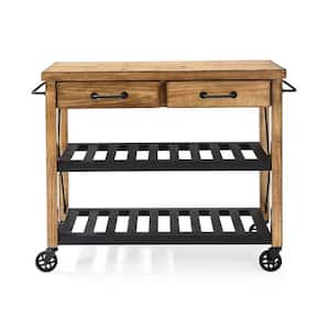 Roots Rack Industrial Natural Kitchen Cart with Towel Rack