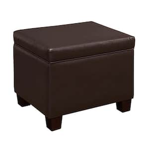 Designs4Comfort Madison Espresso Faux Leather Upholstery Storage Ottoman