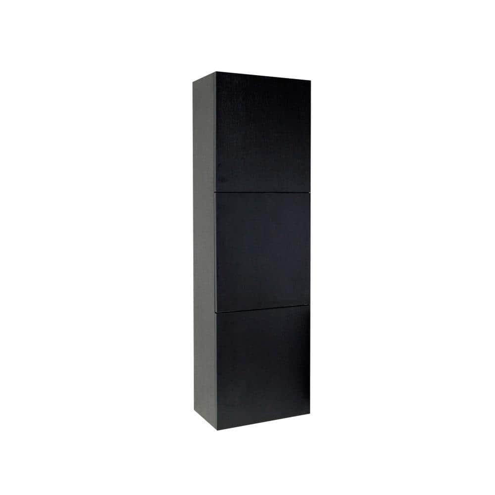 12-63/100 in. W x 27-1/2 in. H x 12 in. D Bathroom Linen Storage Cabinet in  Black