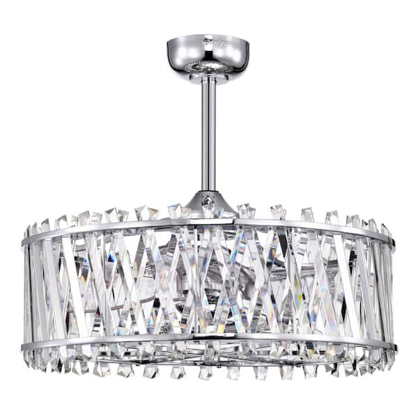 Warehouse of Tiffany Quara 26 in. 6-Light Indoor Chrome Finish Ceiling Fan with Light Kit