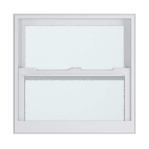 American Craftsman 25.375 in. x 24.875 in. 70 Series Low-E Argon SC Obsc Glass Single Hung White Vinyl Impact FL Flange Window, Screen Incl