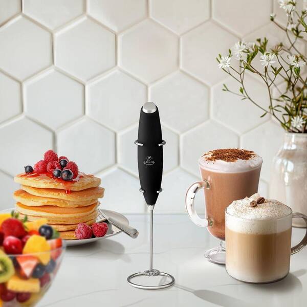 Zulay Kitchen Premium Gift Milk Frother Complete Set-Black Z-MILK