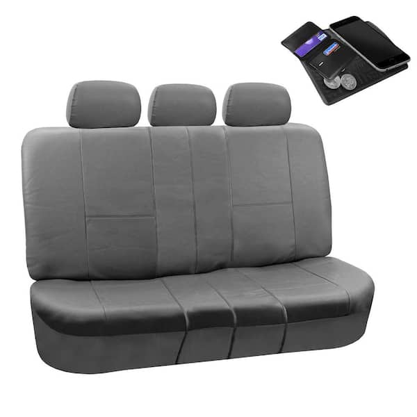 FH Group Premium PU Leather 52 in. x 58 in. x 1 in. Split Bench Rear Seat Cover