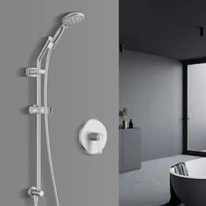6-Spray Patterns with 4 in. Tub Wall Mount Single Handheld Shower Heads with 1.8 GPM in Nickel(Valve Included)