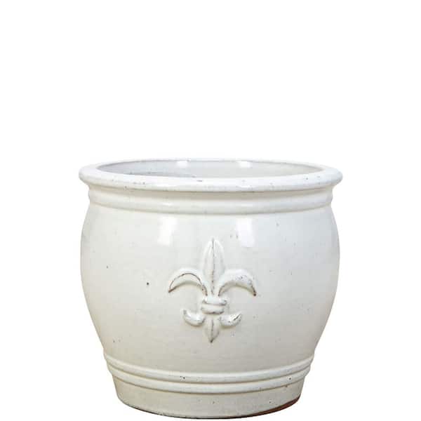 Unbranded 20 Qt. 12 in. White Clay New Orleans Planter