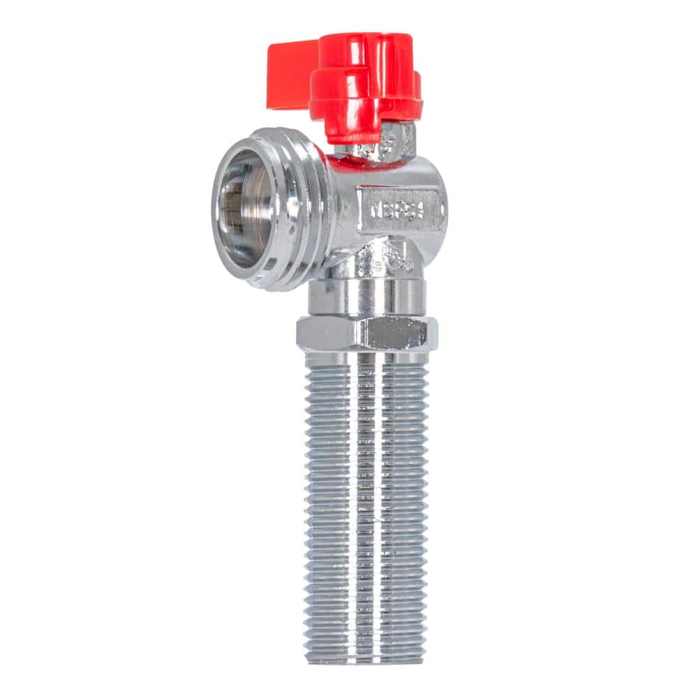 Chrome Brass Washing Machine Outlet Stop Valve with Red Handle