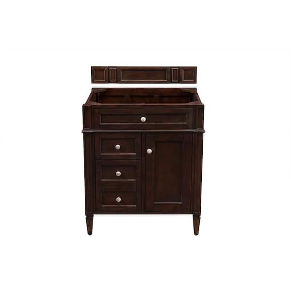 James Martin Vanities Brittany 28.8 in. W x 23 in.D x 32.8 in. H Single Vanity Cabinet Without Top in Burnished Mahogany