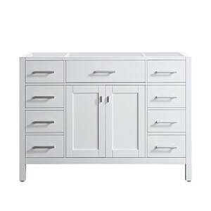 London 53.5 in. W x 21.5 in. D x 34.75 in. H Bath Vanity Cabinet without Top in White