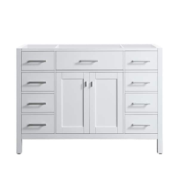 Design Element London 53.5 in. W x 21.5 in. D x 34.75 in. H Bath Vanity Cabinet without Top in White