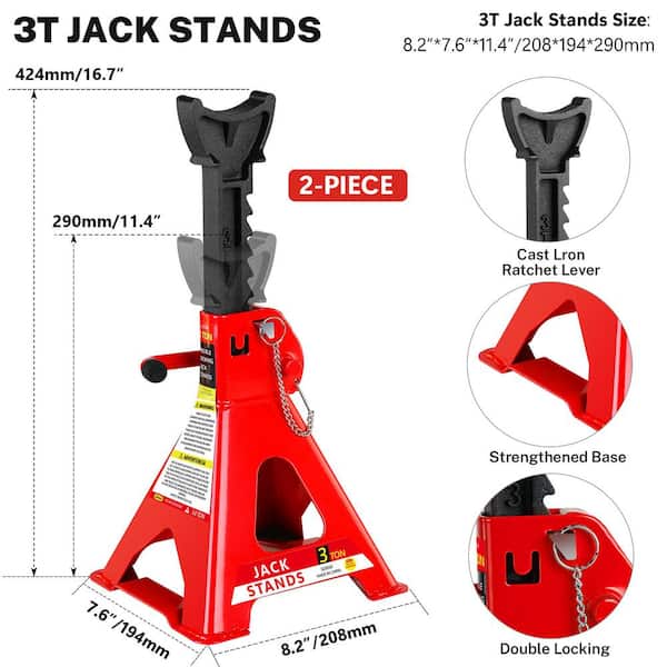 MYWISH 2-Ton Low Profile Steel Racing Floor Jack with Single
