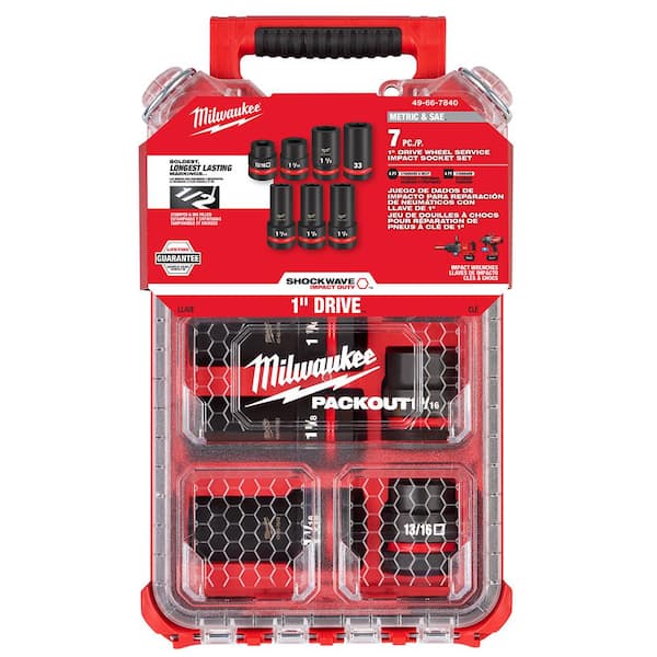 Milwaukee SHOCKWAVE Impact Duty 1 in. Drive 7-Piece MM and SAE