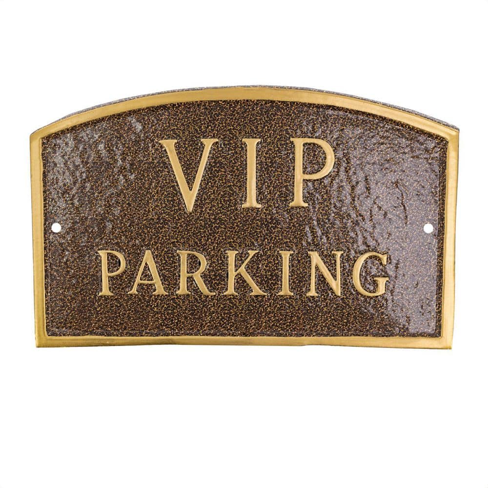 5.5 in. x 9 in. Small Arch VIP Parking Statement Plaque Sign - Hammered Bronze product image for price tracking