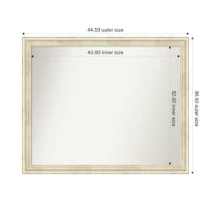 Country White Wash 44.5 in. x 36.5 in. Custom Non-Beveled Wood Framed Bathroom Vantiy Wall Mirror