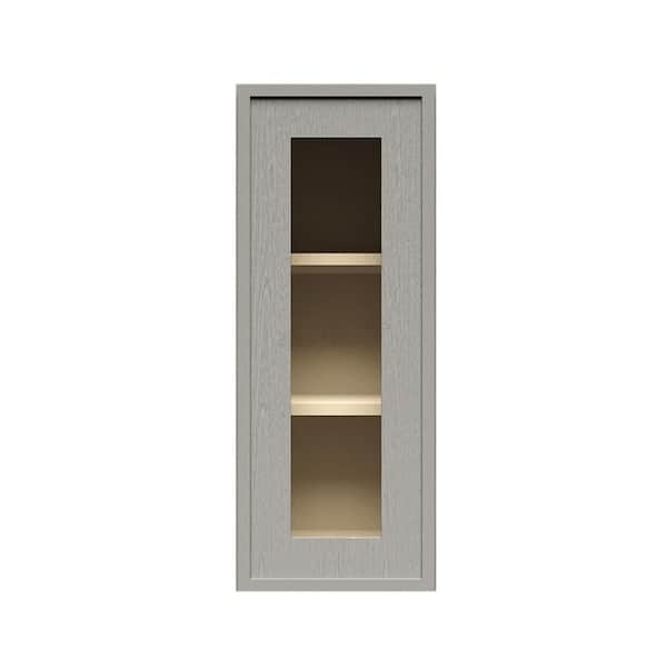 LIFEART CABINETRY Slim Shaker Assembled 21 in. W x 30 in. H x 12 in. D Wall Kitchen Cabinet in Gray