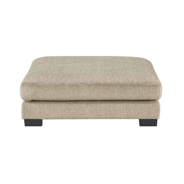 Lazzara Beane Brown Textured Microfiber Square Ottoman
