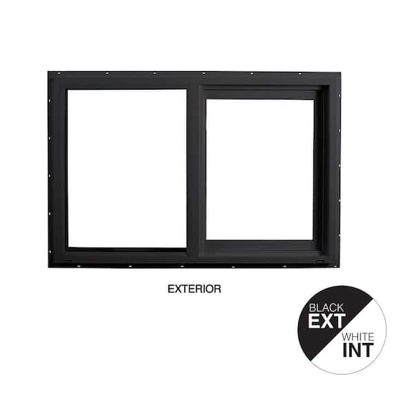 Ply Gem 71.5 in. x 35.5 in. Select Series Left Hand Horizontal Sliding Vinyl Black Window with White Int, HPSC Glass and Screen