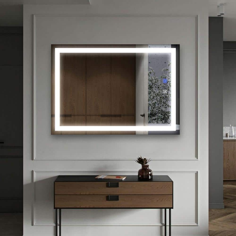30" x 40" Frameless Polished LED Lighted Bathroom Mirror
