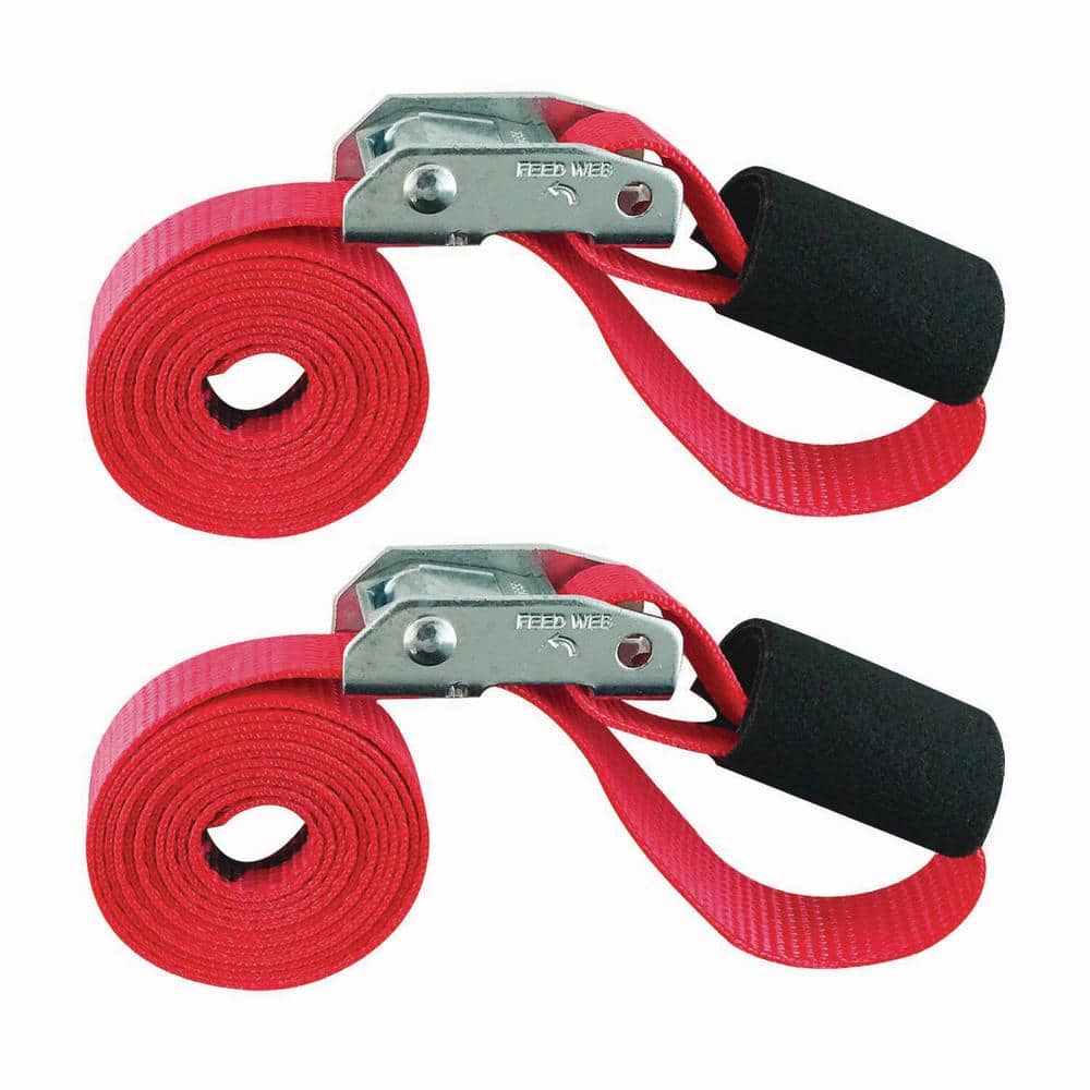 SNAP-LOC 6 ft. x 1 in. Cam with Cinch Strap in Red (2-Pack