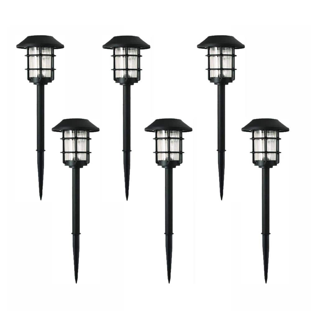 Hampton Bay Solar Black Outdoor Integrated LED 3000K 10-Lumens Metal ...