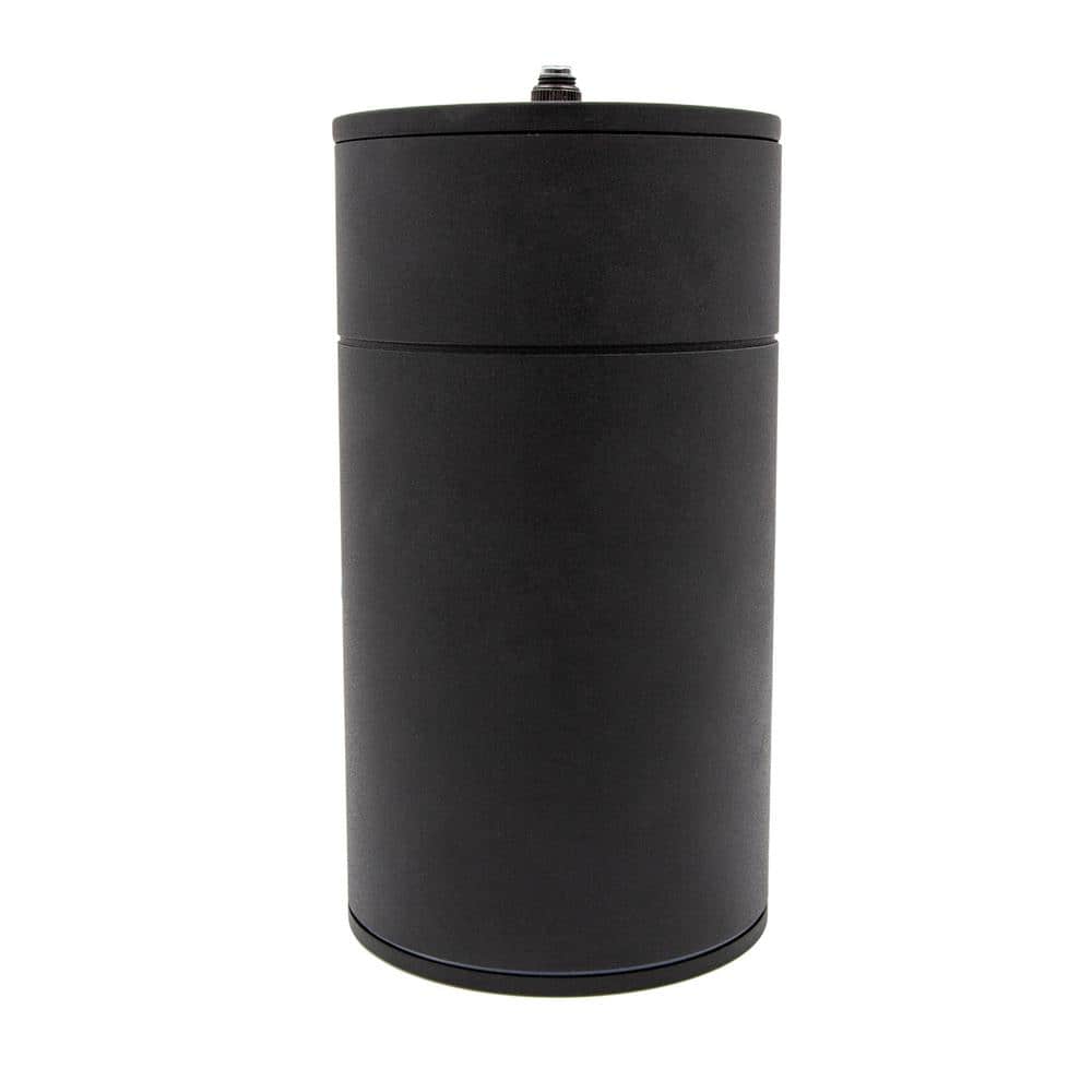 Modern Black Aluminum Cylinder Wall Sconce with Dusk to Dawn Sensor