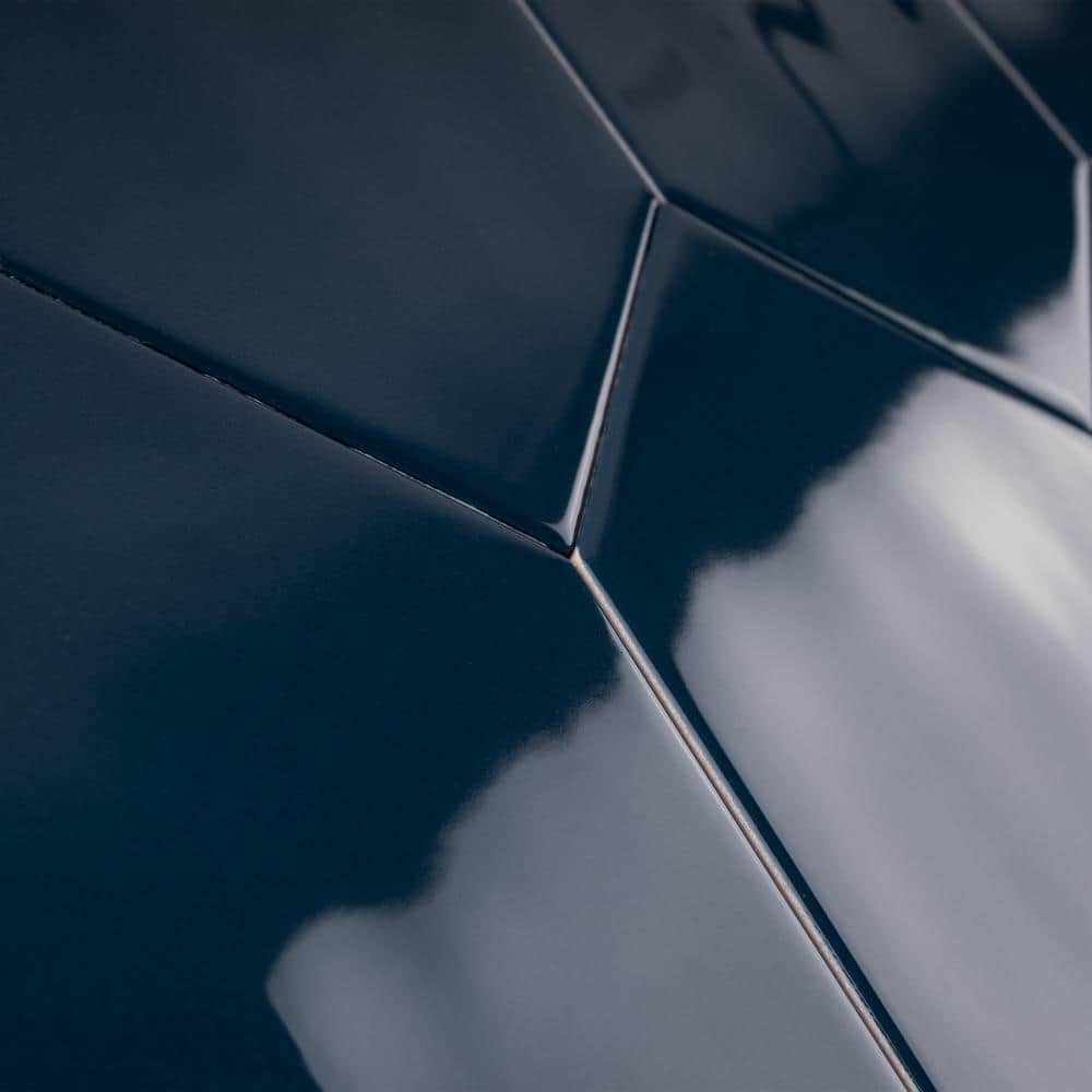 Denim Blue Polished Ceramic Picket Wall Tile 3.94" x 11.81"