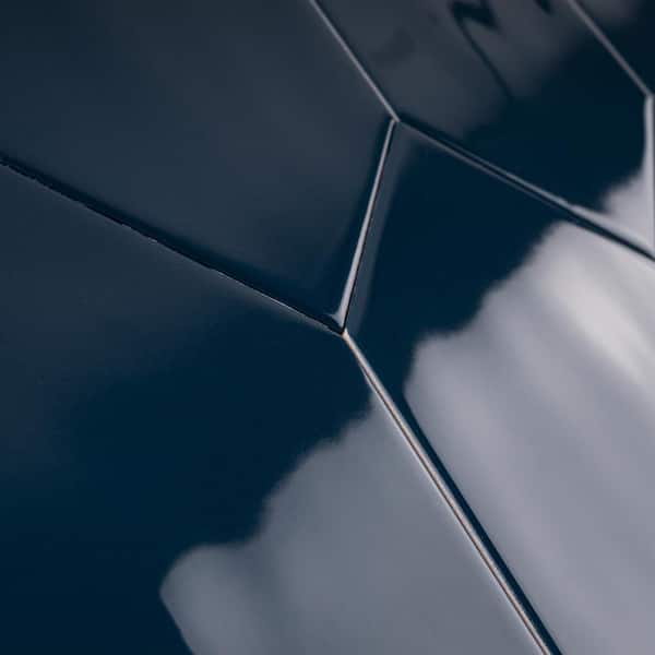 MOLOVO Taylor Denim Blue 3.94 in. X 11.81 in. Polished Ceramic