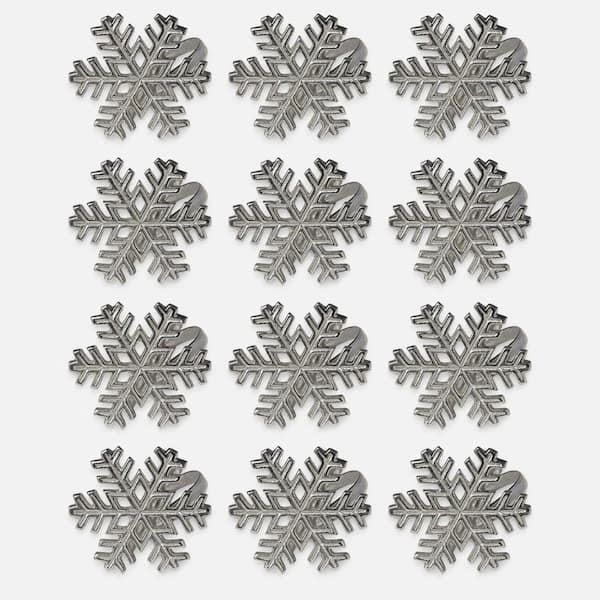 2 in. W x 2 in. H Silver Metal Snowflake Napkin Rings