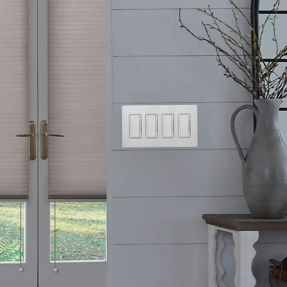 White Gloss 4-Gang Decorator Rocker Wall Plate