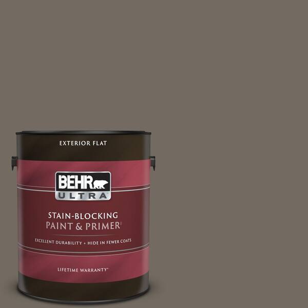BEHR ULTRA 1 gal. #PPU24-04 Burnished Pewter Flat Exterior Paint & Primer