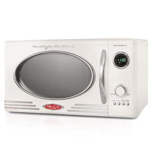 0.9 cu. ft. Retro Countertop Small Microwave in White
