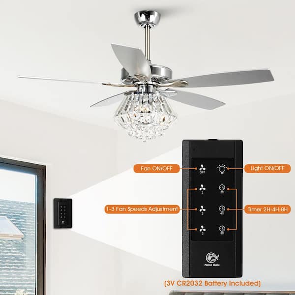 Parrot Uncle Zuniga 52 in. Indoor Chrome Downrod Mount Crystal