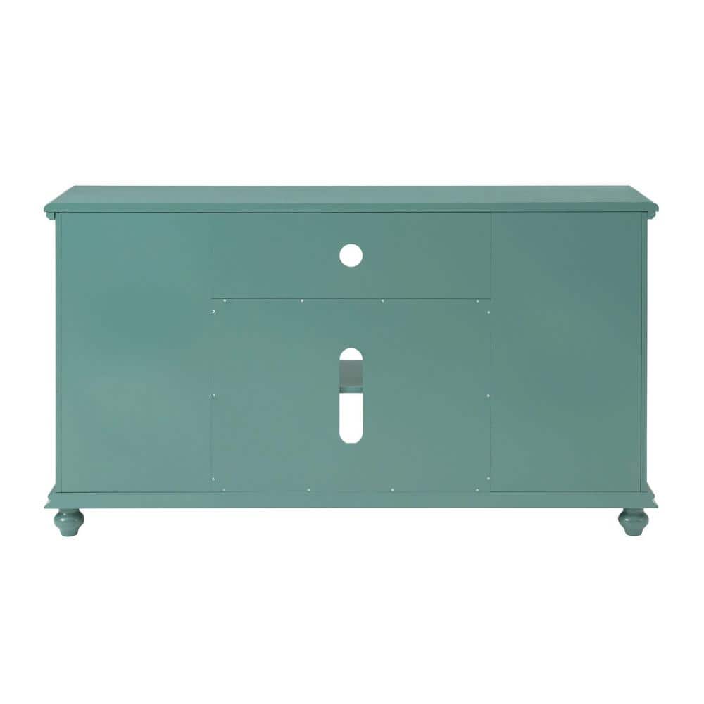 Antique Teal Transitional 2-Door TV Stand with Cabinet