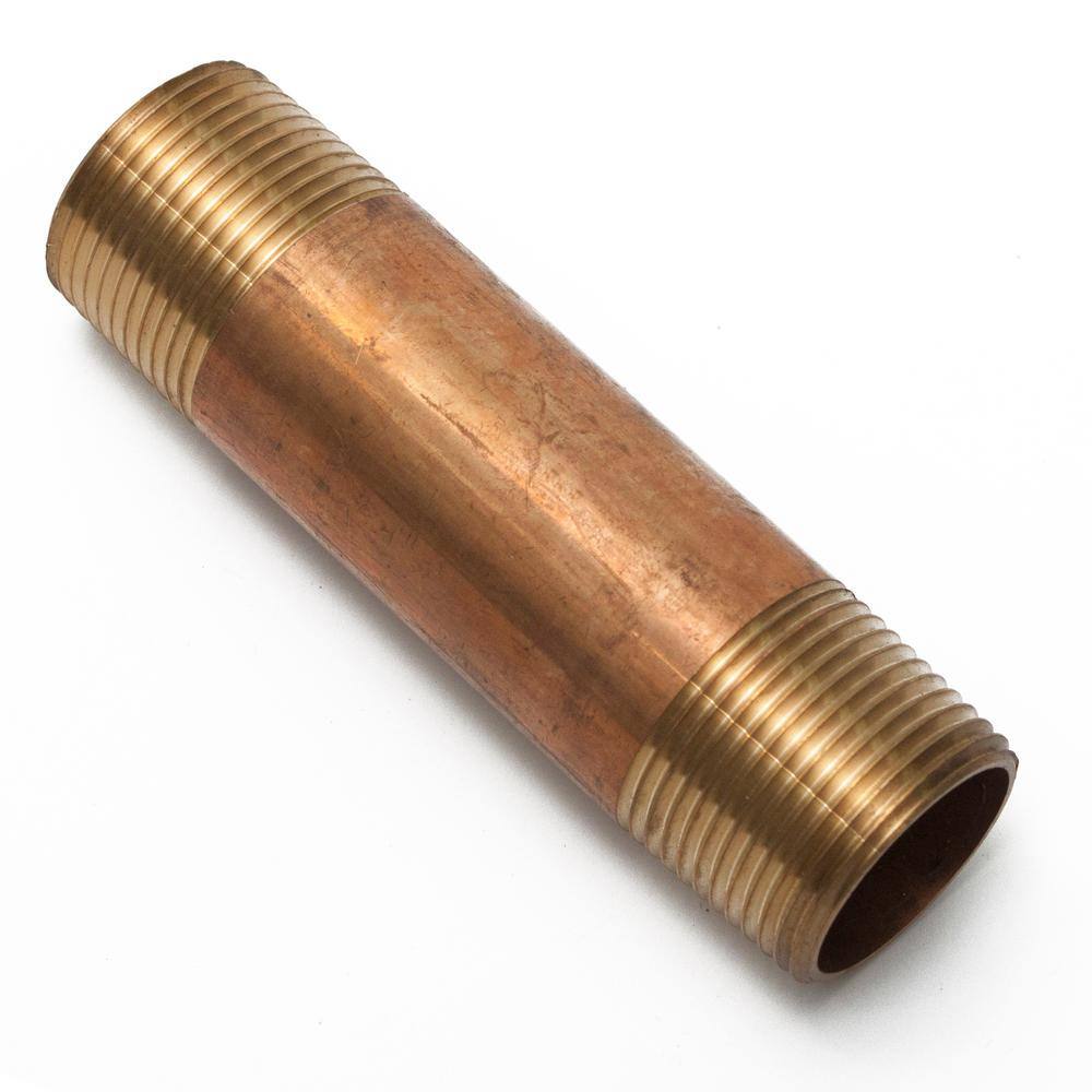 1x Double Nipple Threaded 1/4" Right 1/4" Right-Brass