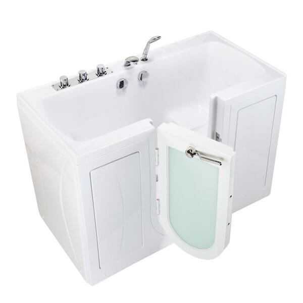 Ella Tub4Two 60 in. L x 31.75 W Walk-In Soaking Bathtub in White Left Outward Door, Fast Fill Faucet and 2 in. Dual Drain