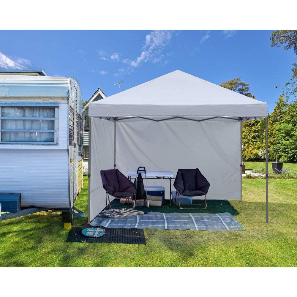 White 10x10 Pop Up Canopy Tent with Sidewalls