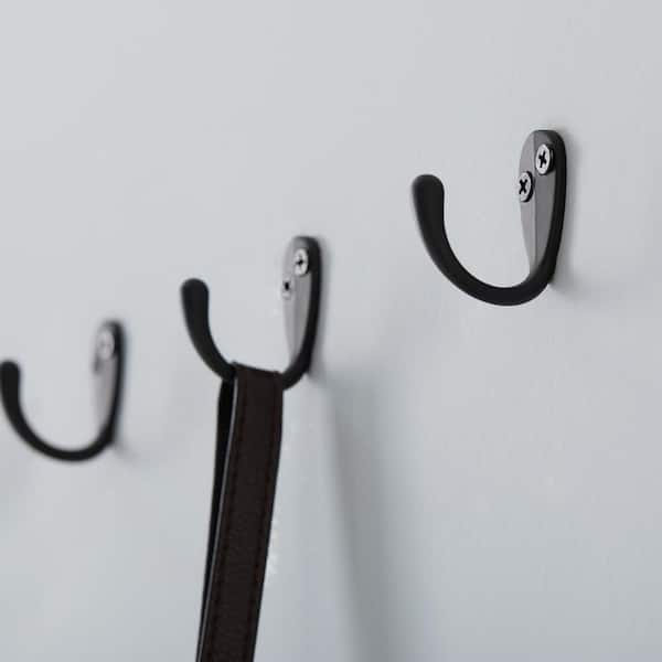 MALO shelf, 6 hooks - black