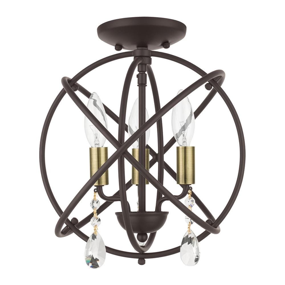 Bronze Mini Plug-in Crystal Candle Chandelier