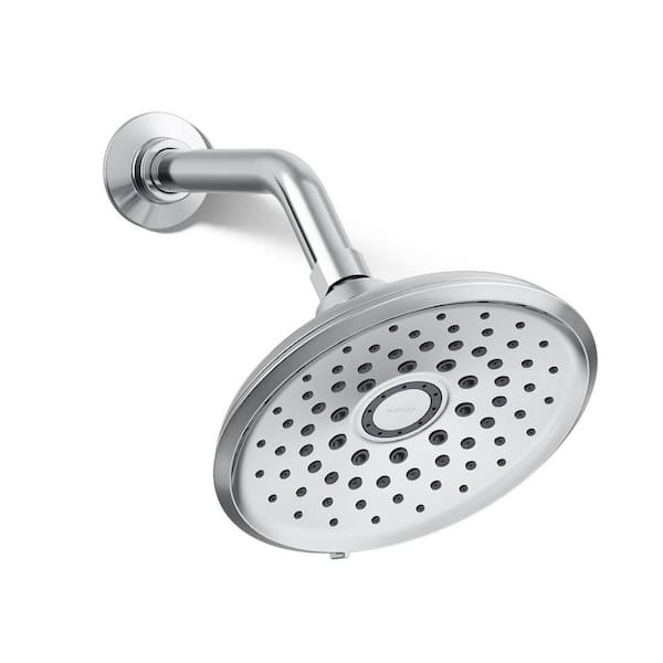 KOHLER Cursiva 3-Spray Patterns 6.75 in. Wall Mount Fixed Showerhead in Polished Chrome